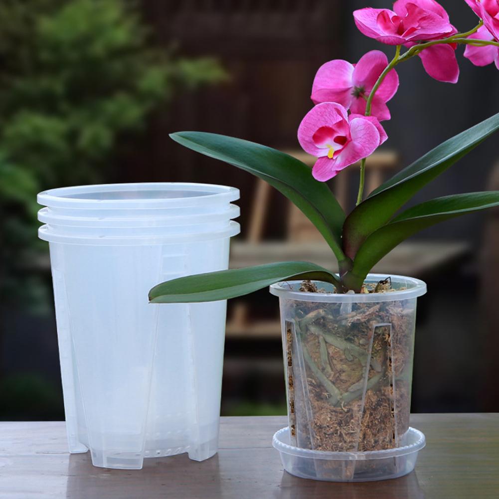 Aloe Vera Pot - กระถางปลูกอะคริลิกใส มีรูระบายน้ำ ใช้ซ้ำได้ กระถางดอกไม้โปร่งใส ระบายอากาศได้ดี กระถางสำหรับกล้วยไม้โดยเฉพาะ